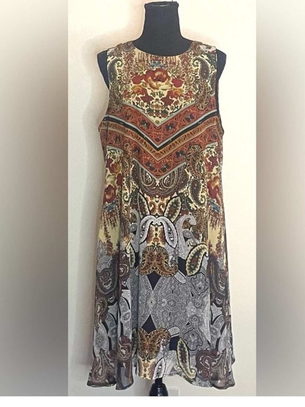 Julian Taylor Multicolor Paisley Floral Sleeveless dress